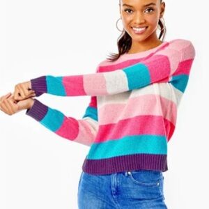 Lilly Pulitzer Amala Sweater in Coral Sands Lagoon Stripe